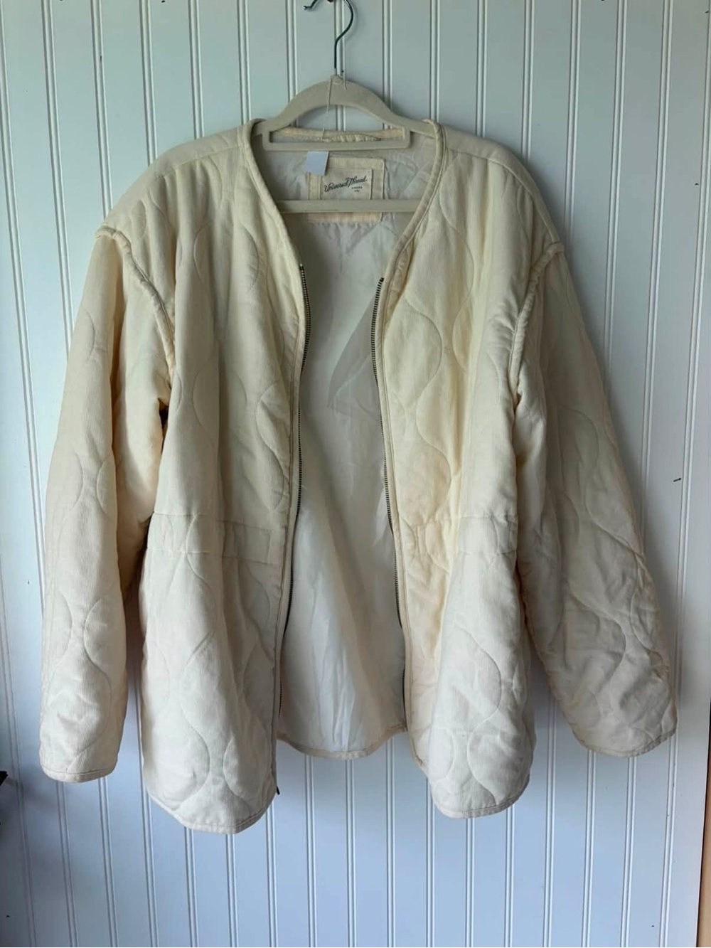 Universal Thread Cream Quilted Zip-Front puffer Jacket